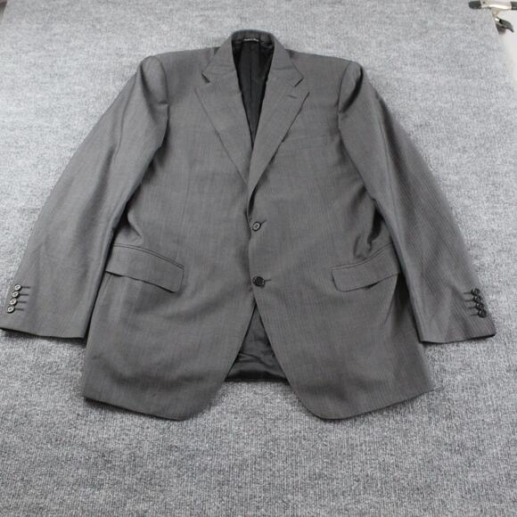 Canali Suit Mens 54 L Gray Herringbone Wool 2 Button Double Vent Business Work - Picture 2 of 16